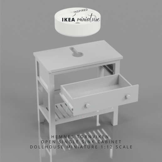 Lavabo De Juguete Para Casa De Muñecas Escala 1:12, Mueble De Baño Con Cajón Y Grifo, Estilo Moderno De Madera, Regalo Para Coleccionistas