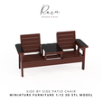 Side-by-Side-Patio-Chair-Miniature-Furniture-1.png Miniature Side by Side Patio Chair, Miniature Double Chair Bench with Table, Mini Outdoor furniture