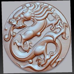 circularDragon1.jpg Free STL file circular dragon・3D print model to download