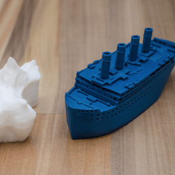 Capture d’écran 2018-02-27 à 17.49.49.png Free STL file Small compressed Titanic and scale example of the iceberg・3D printing template to download