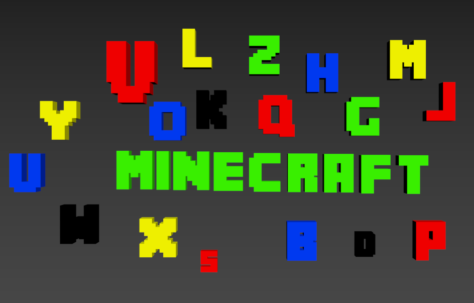 Stl File Alphabet And Numbers 3d Font Minecraft 3d Printable Model To Download Cults