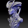 Screenshot-2025-09-18-090805.png Busto de Reina Demonio de Ciencia Ficción Oscura - Armadura alienígena, cuernos góticos y detalles futuristas - Coleccionable impreso en 3D