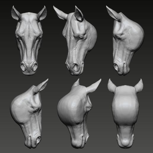 Horse Head Sculpture 3D model
