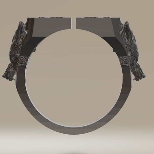 Texture ring with wolfs 3D model