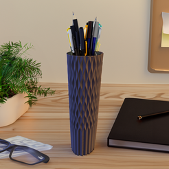 Wave-Pattern-Pen-Holder-Vase2.png Wavy Pen Holder / Vase - Office Decor
