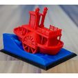 0eb99761f5fd9deda91ae3ca8bf6954c_preview_featured.jpg Descargar archivo STL gratis Antiguo bote a vapor de rueda de paletas con soporte de exhibición (visual benchy)・Modelo para la impresora 3D