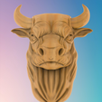 3.png Bull Head 3 3D MODEL STL FILE FOR CNC ROUTER LASER & 3D PRINTER