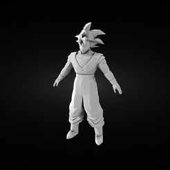 Goku-render01.png Archivo STL Goku Dragon Ball・Modelo para descargar e imprimir en 3D