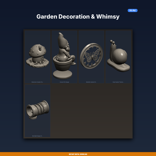 Garden Decoration & Whimsy - 5-Model STL Bundle