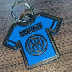 IMG_20220417_100108_641.jpg STL file keychain customizable T-shirt Inter portachiavi personalizzabile・3D printer model to download