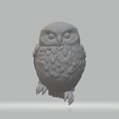 1.png STL file Little Owl 3D Model 3D print model・Design to download and 3D print