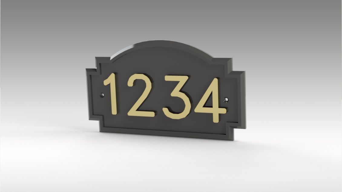 Untitled 172.jpg STL file Address Wall Plate with Custom Numbers・3D printer model to download, Trikonics