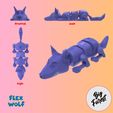FLEX-WAD-2.jpg Archivo STL ARTICULATED WOLF AND DOG・Diseño de impresión en 3D para descargar