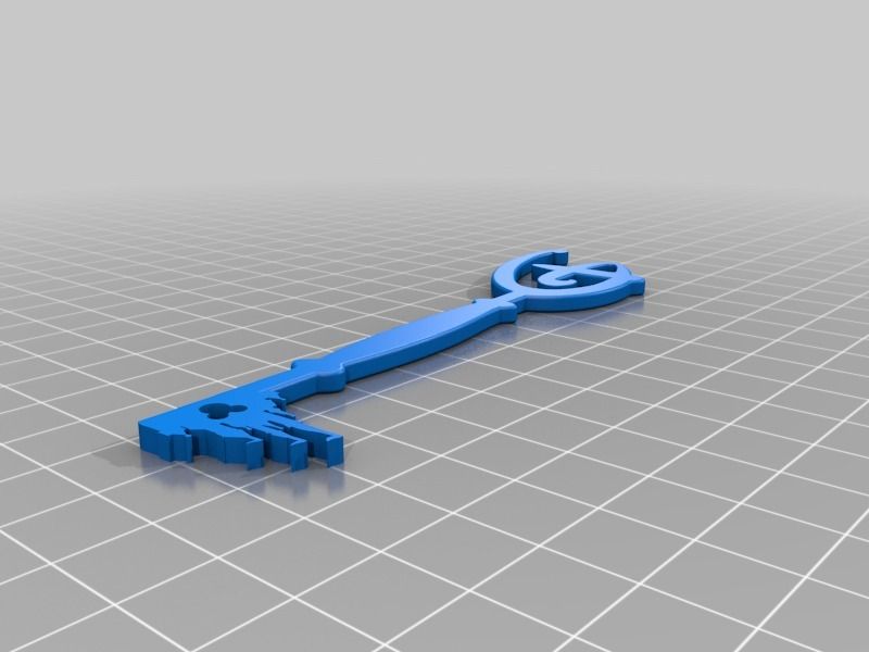 Free 3D file Disney fan castle key, added a mickey, flattened/sized it ...