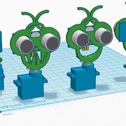 SR04ServoBugRender.jpg Fichier 3D gratuit SR04 Support de servo - BUGZ・Modèle à télécharger et à imprimer en 3D