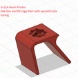 1. Print in SLA-Resin Printer 2. Place like this and fill Logo-Part with second Color 3. Start Curing Xbox One Controller Stand with Gears of War Logo