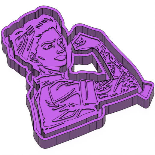 Rosie the Riveter FRESHIE MOLD - 3D MODEL MOLDING FOR MAKING SILICONE MOULD