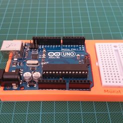 Arduino Uno boardb.JPG STL-Datei Arduino Uno & Mini Breadboard Stand kostenlos・3D-Druckvorlage zum Herunterladen