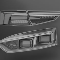 Headlights_Rearlights_Audi_RS5_Render_04.jpg Archivo STL Faros delanteros y Faros traseros Audi RS5・Design para impresora 3D para descargar
