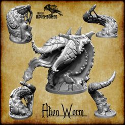 resize-1.jpg 3D-Datei Alien Worm bundle Pre-supported・Design zum Herunterladen und 3D-Drucken