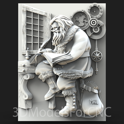 1.png 3D file 3D Model STL File for CNC Router Laser & 3D Printer Santa Claus 4・3D printing design to download