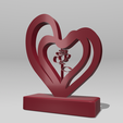 Shapr-Image-2024-02-20-182046.png Heart in heart and rose plaque, decor stand, hearts and continuous line rose,  engagement gift, proposal, wedding, Valentine's Day gift, anniversary gift,  Love Heart Statue