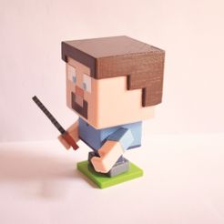 414.jpg STL file Minecraft Steve・Model to download and 3D print
