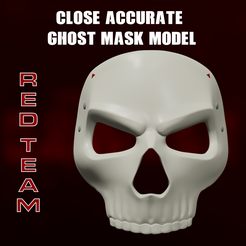 Red-Team-preview.png STL file Warzone 2.0 Red Team Ghost Mask・3D printing model to download