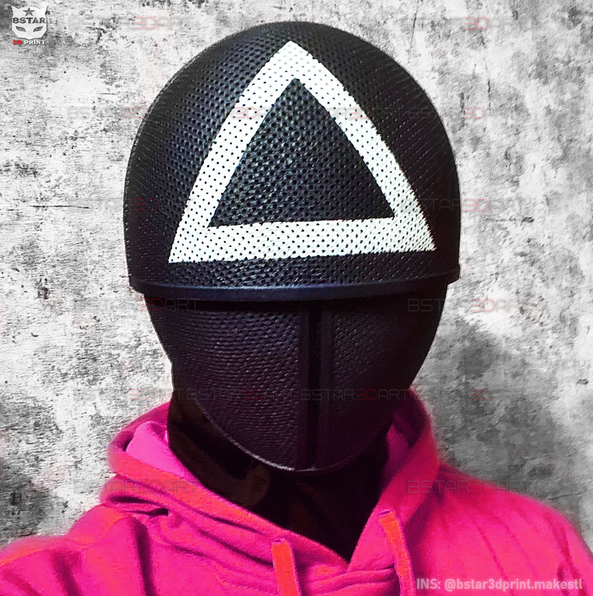 3D printed Squid Game Mask - Soldier Mask Foldable(Moveable) - With