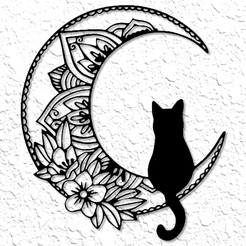 project_20230217_1713115-01.png mandala cat on the moon wall art mandala wall decor