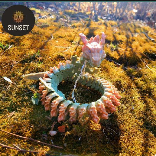 ARTICULATED FLAME DRAGON-no support easy printing 3D model