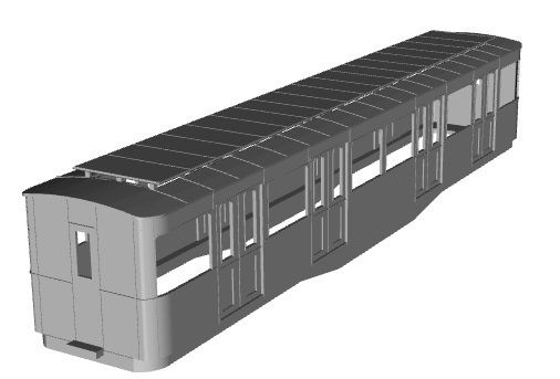 Paris Metro Sprague Remorques 1/43 scale 3D model