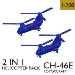 E1.png Datei STL CH-46E SEA KNIGHT (2 IN 1)・Modell für 3D-Druck zum herunterladen