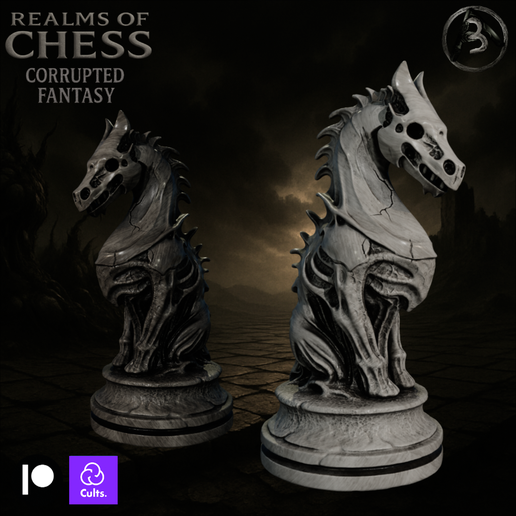 ♟️ Realms Of Chess: Corrupted Fantasy・ 3D File for 3D printing・Cults