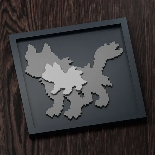 Mightyena Line - Pokemon Silhouette Frame | Gen 5 sprite style | STL