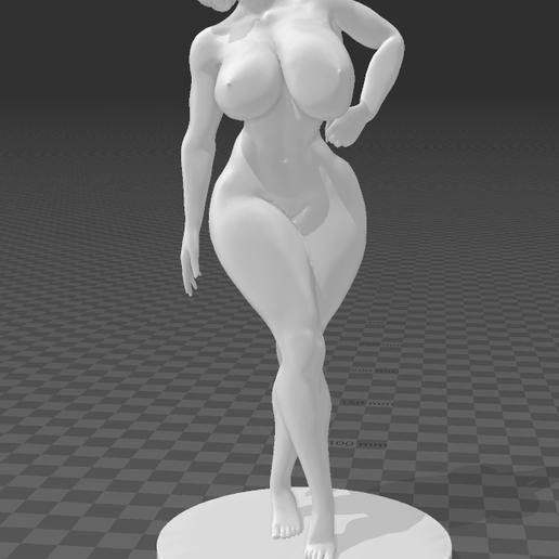 Sexy Busty Masochist Girl - 3D model önizlemesi