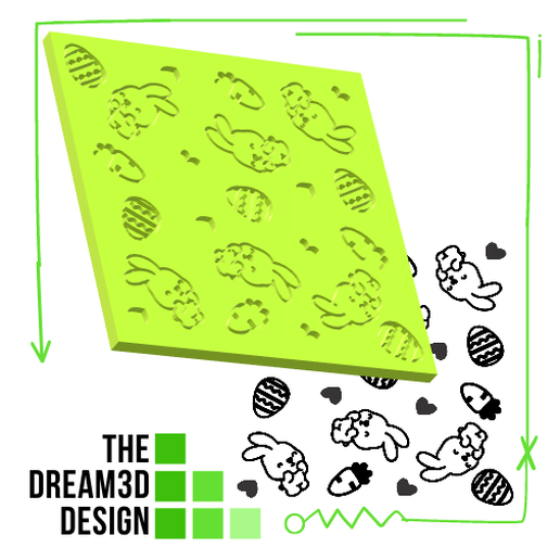 CUTE BUNNIES TEXTURE DEBOSSER 3D model