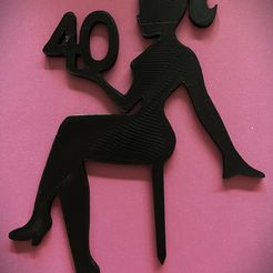 Lady-40.jpg Файл STL Топпер для торта Леди на 40-й день рождения・3D-печатная модель для загрузки