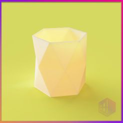 jarron-poligonal-3F.jpg Fichier STL VASE - IVM010・Modèle imprimable en 3D à télécharger