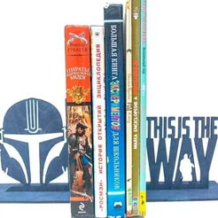12.png STL file Mandalorian Book Holder, Bookend・3D printing model to download