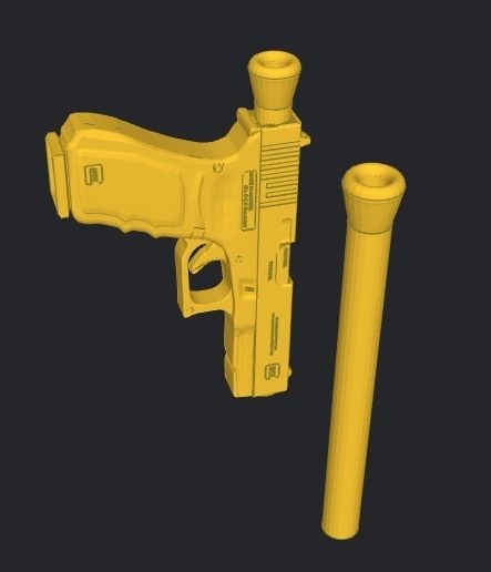 🔫 SNUFF INHALER GLOCK 18 MINIATURE SNIFFER INHALATION TUBE SHAPED ...