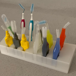Interdentalbürsten-Halterung-1.png Fichier STL gratuit Porte-brosse interdentaire/ Interdental brush holder・Design à télécharger et à imprimer en 3D