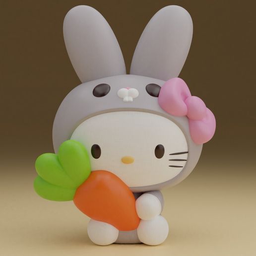👋 Hello kitty rabbit figure・ STL File for 3D printing・Cults