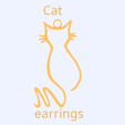 Cat earrings Fichier STL Boucles d'oreilles chat (impression facile)・Modèle imprimable en 3D à télécharger