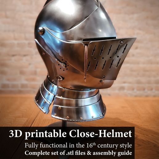 Main_01.jpg Casque fermé portable (Armure de chevalier du XVIe siècle)