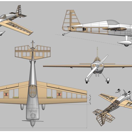 🛩️ Avion RC Extra 230・Fichier DXF pour Impression 3D・Cults