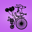 изображение_2022-05-21_135614564.png Decorative mural, wall decoration, panno, dog riding a retro bike