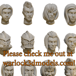 ETSY-STL-layout_Exorsisters.png ExorSisters Head conversions, 92 head variations!