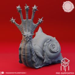 FlailSnail_PS.jpg STL file Flail Snail - Tabletop Miniature (Pre-Supported)・Model to download and 3D print, YasashiiKyojinStudio