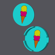 FAD000001CO1-ICE-CREAM-CONE-ROUND.png Ice Cream Cone - Round Coaster with holder